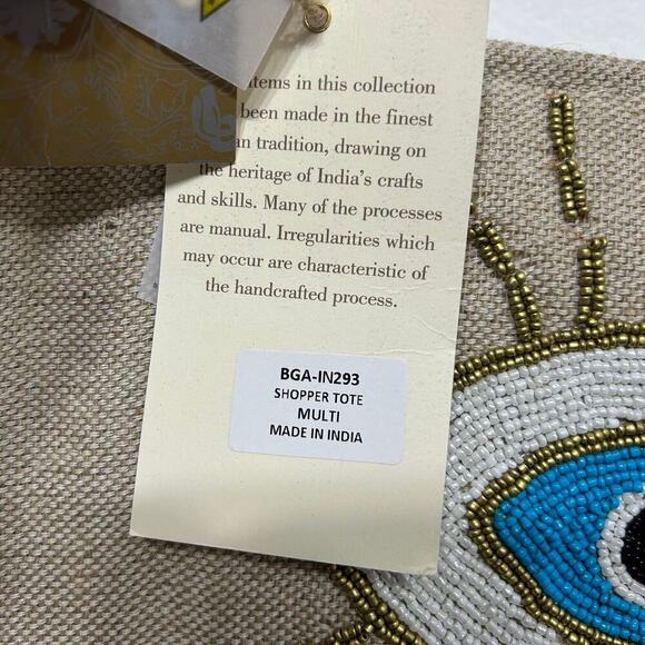 Antik Kraft Bohemian Evil Eye Beaded
Embroidered Tote Bag Resort wear - Picture 7 of 9